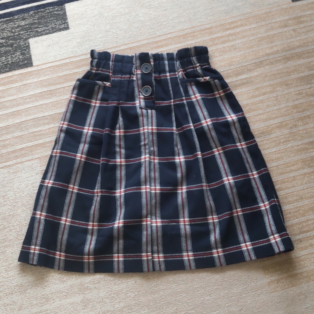 ZARA KIDS(ザラキッズ)のZARA チェックスカート 紺 キッズ/ベビー/マタニティのキッズ服女の子用(90cm~)(スカート)の商品写真