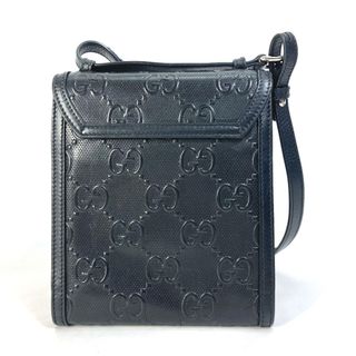 グッチ(Gucci)のグッチ GUCCI メッセンジャー 625782 GGエンボス 斜め掛け ポシェット カバン 2WAY ハンドバッグ ショルダーバッグ レザー ブラック(ショルダーバッグ)