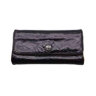 CHROME HEARTS クロムハーツ 長財布 クロスボタン ジュディウォレット ブラック レザー 2246 304 0414 7100 美品  56565