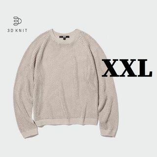 大きいサイズ XXL◆3Dメッシュクルーネックセーター（長袖）  (ニット/セーター)