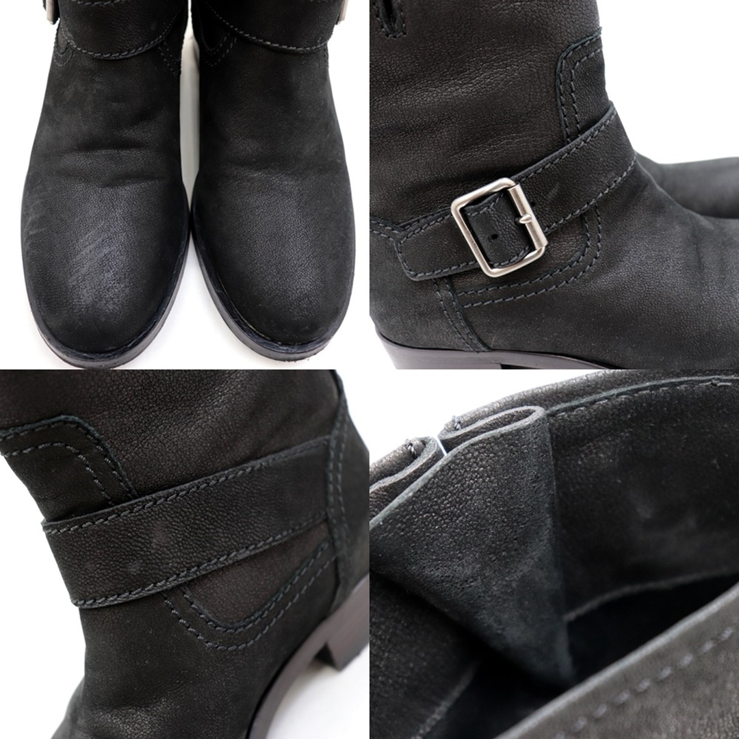 美品 ミュウ ミュウ レザー ショートエンジニアブーツ レディース 黒 35.5 miu miu レディースの靴/シューズ(ブーツ)の商品写真