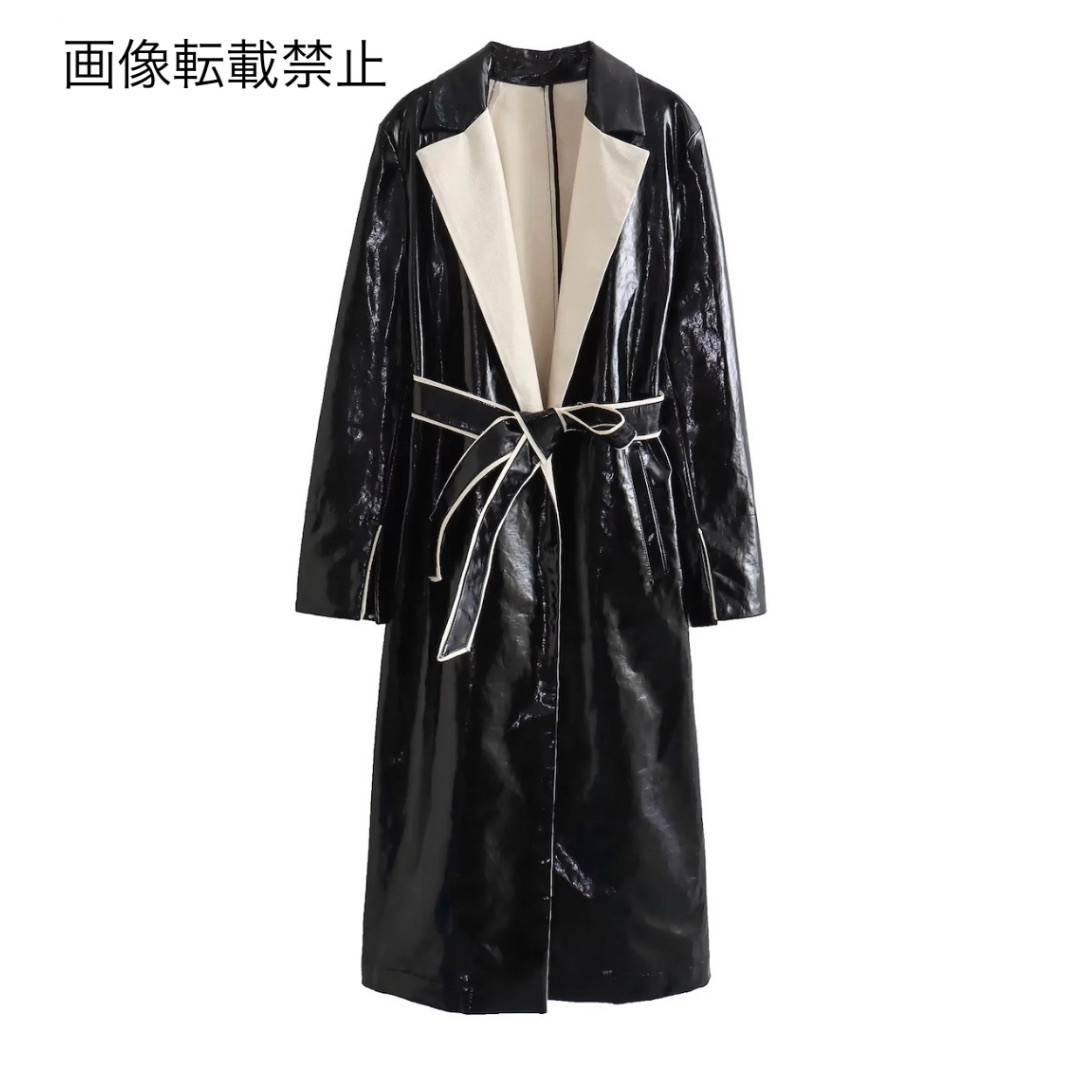 11月新作12777◆フェイクレザー PU ロングコート