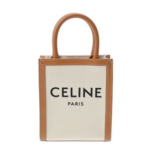 美品 CELINE セリーヌ マカダム ブラゾン 柄 ロゴ レザー 本革 ハンドバッグ ミニ トートバッグ アイボリー ブラウン 白 25658