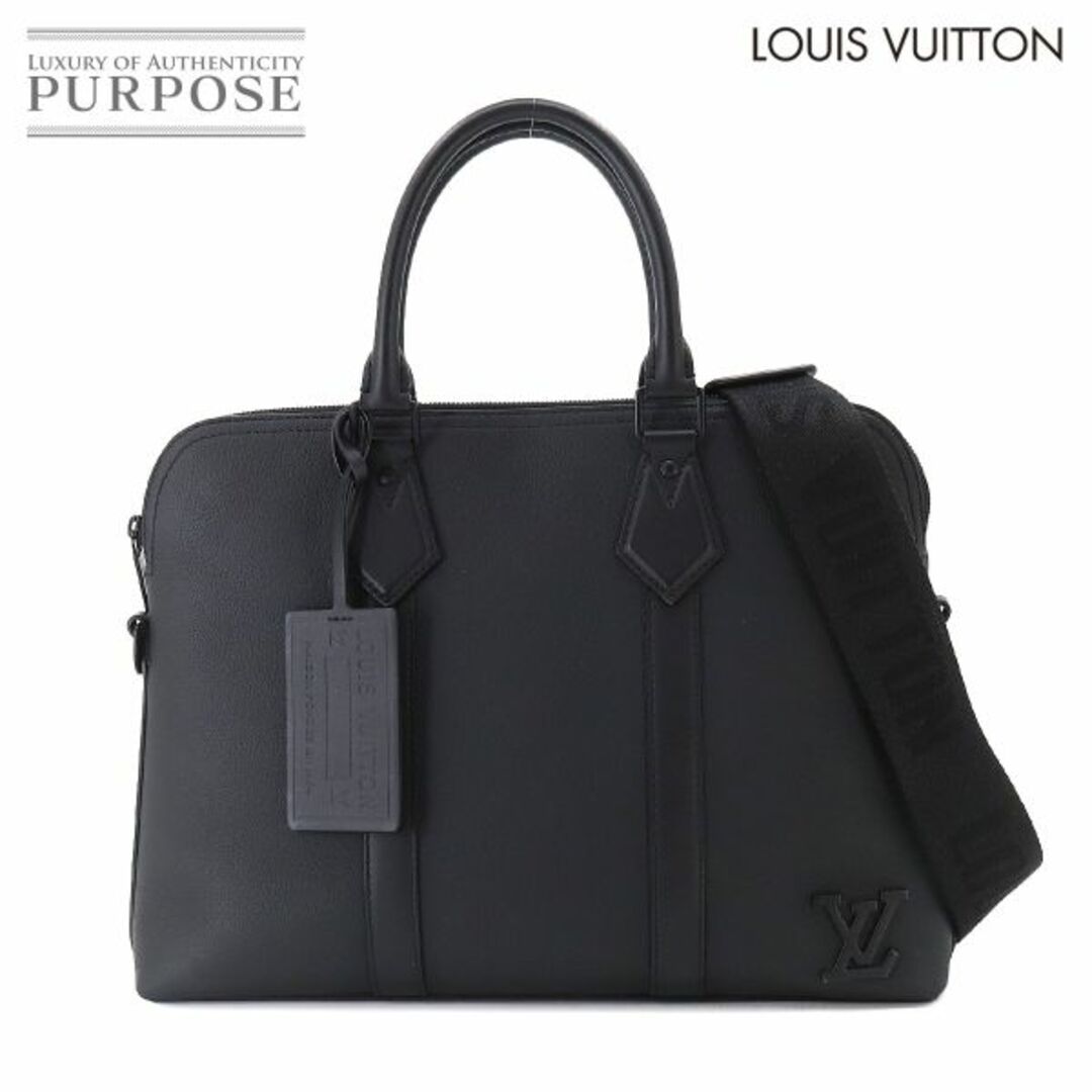 未使用 展示品 ルイ ヴィトン LOUIS VUITTON アエログラム テイクオフ ブリーフケース 2way ビジネス バッグ レザー ブラック VLP 90204333