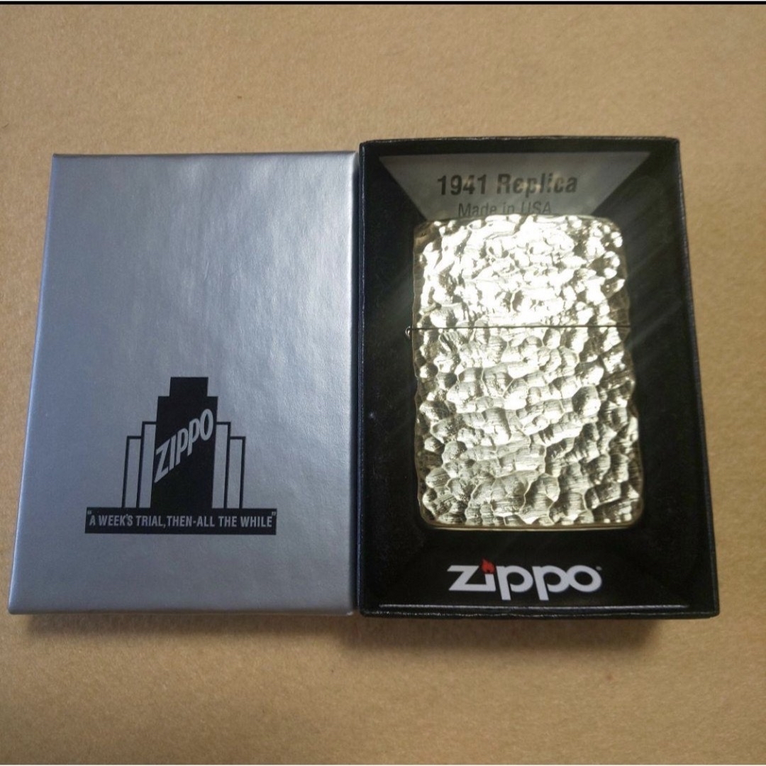 ZIPPO(ジッポー)のzippo　ジッポ　ゴールド　ハンマートーン　未使用　1941 メンズのファッション小物(タバコグッズ)の商品写真