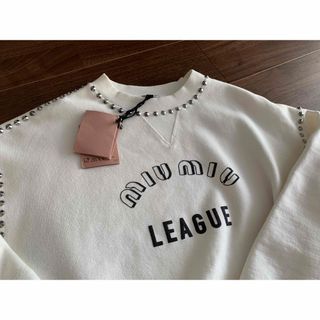 ［完売・美品］MIUMIU LEAGUE スタッズ　トレーナー　ピンク