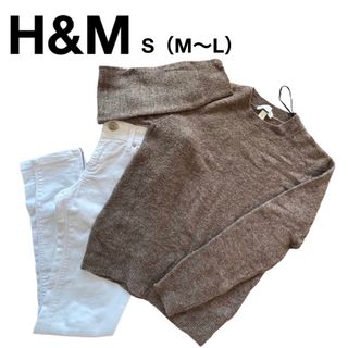 エイチアンドエム(H&M)のH&Mエイチ&エム　トップス　セーター　ニット　ブラウン　茶　シンプル　ミックス(ニット/セーター)