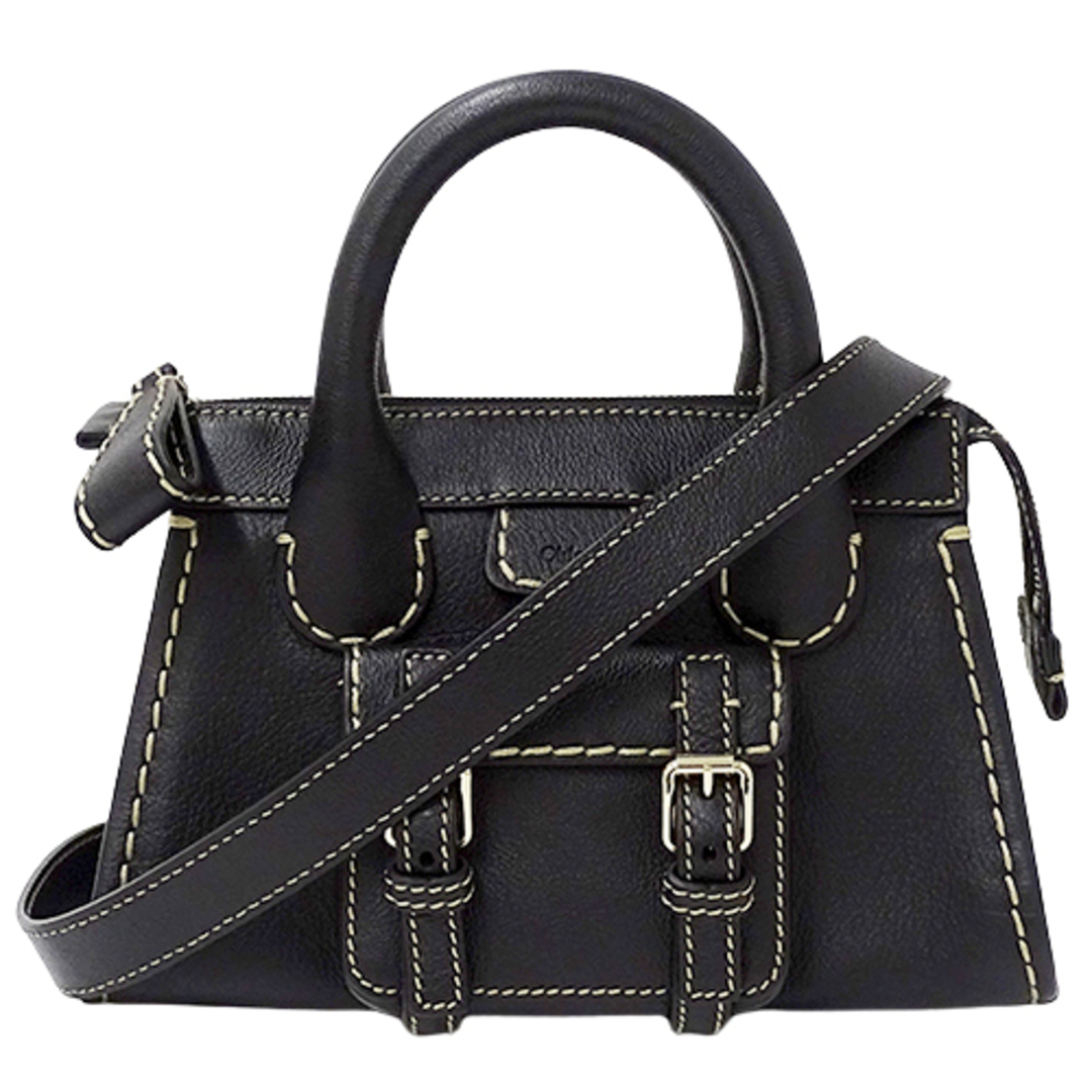 Chloe(クロエ)のクロエ Chloe バッグ レディース ブランド ハンドバッグ ショルダーバッグ 2way エディス レザー ブラック 黒 ミニバッグ コンパクト 斜め掛け クロスボディ おしゃれ 【中古】 レディースのバッグ(ハンドバッグ)の商品写真