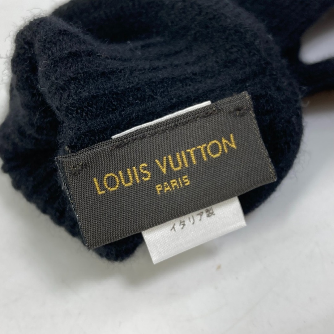 約24cm手首幅ルイヴィトン LOUIS VUITTON ゴン モノグラム カラーブロック M75536 手袋 グローブ ウール ブラック