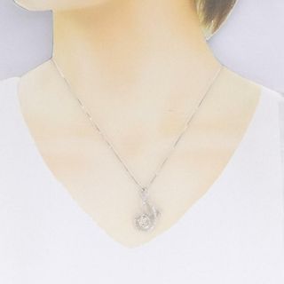 750WG バタフライ×フラワー ダイヤモンド ネックレス 1.17CT