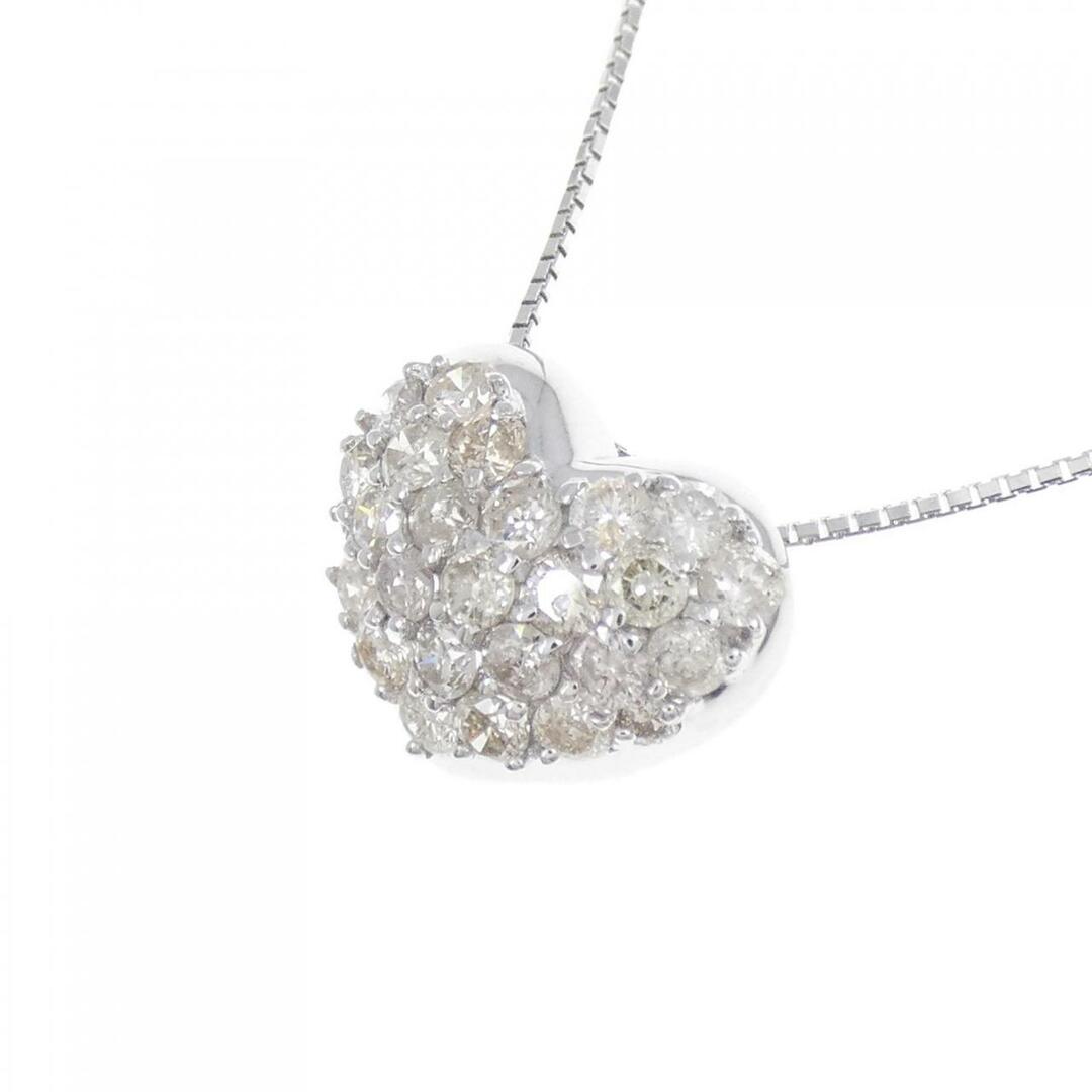 ⭕人気⭕K18/WG/パヴェ/0.15CT/プチハートダイヤネックレス/美品/