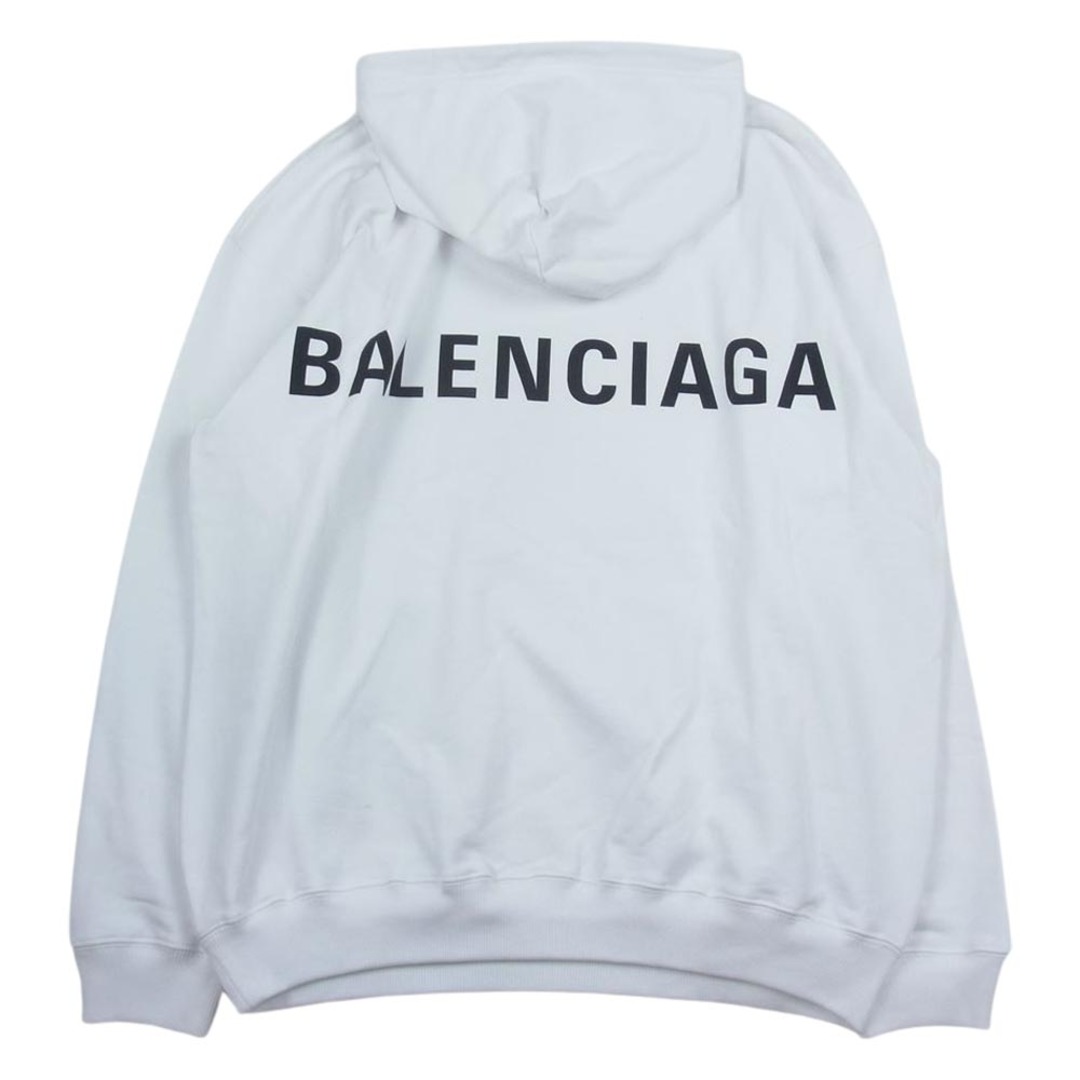 BALENCIAGA バレンシアガ 556143TAV379000 バック ロゴ プルオーバー パーカー ホワイト系 XS【極上美品】