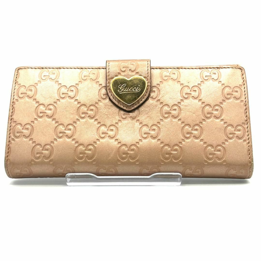【美品】グッチ 203550 レザー シマ Wホック 二つ折り 長財布