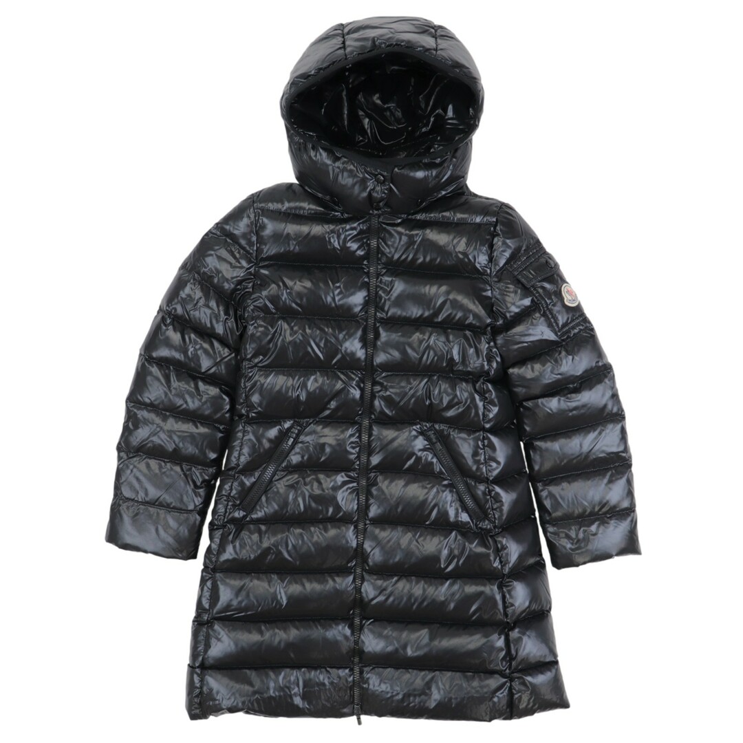 美品 モンクレール モカ ダウンコート ジャケット キッズ 黒 10A/140cm ナイロン フード レディース可 MOKA MONCLER