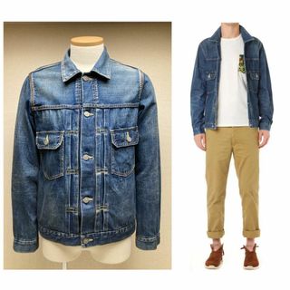 VISVIM ビズビム 0114205006001 SS 101 JKT DAMEGED 13oz 藍染め ディアパッチ デニム ジャケット インディゴブルー系 1【美品】