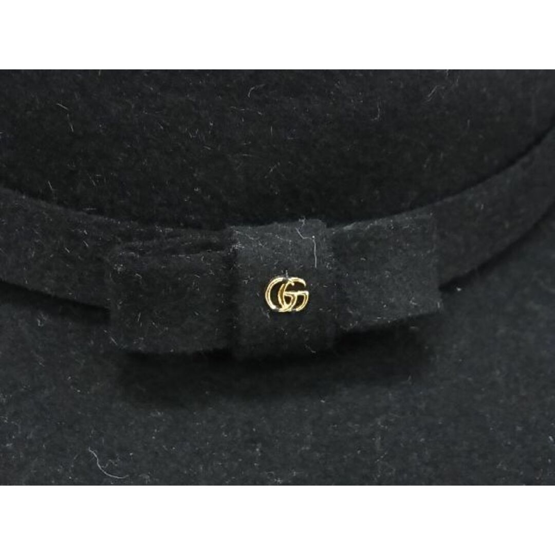 Gucci(グッチ)の■極美品■ GUCCI グッチ GGマーモント ウール リボン ハット 帽子 表記サイズ M レディース ブラック系×ベージュ系 AS2729  メンズのファッション小物(その他)の商品写真