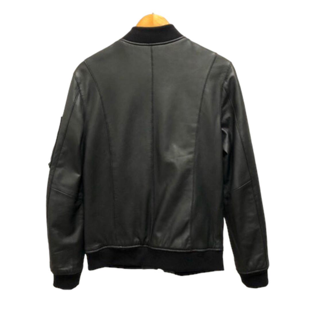 ステュディオス レザージャケット ライダース シングル ウール混 長袖 2 黒