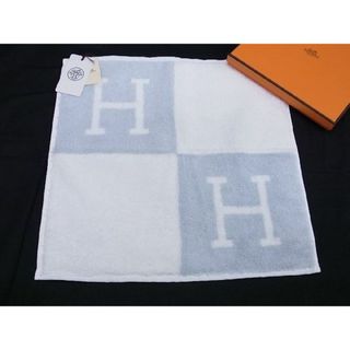 エルメス(Hermes)の■新品■未使用■ HERMES エルメス  アヴァロン コットン100％ ハンドタオル レディース メンズ ライトブルー系×ホワイト系 AQ7445(その他)