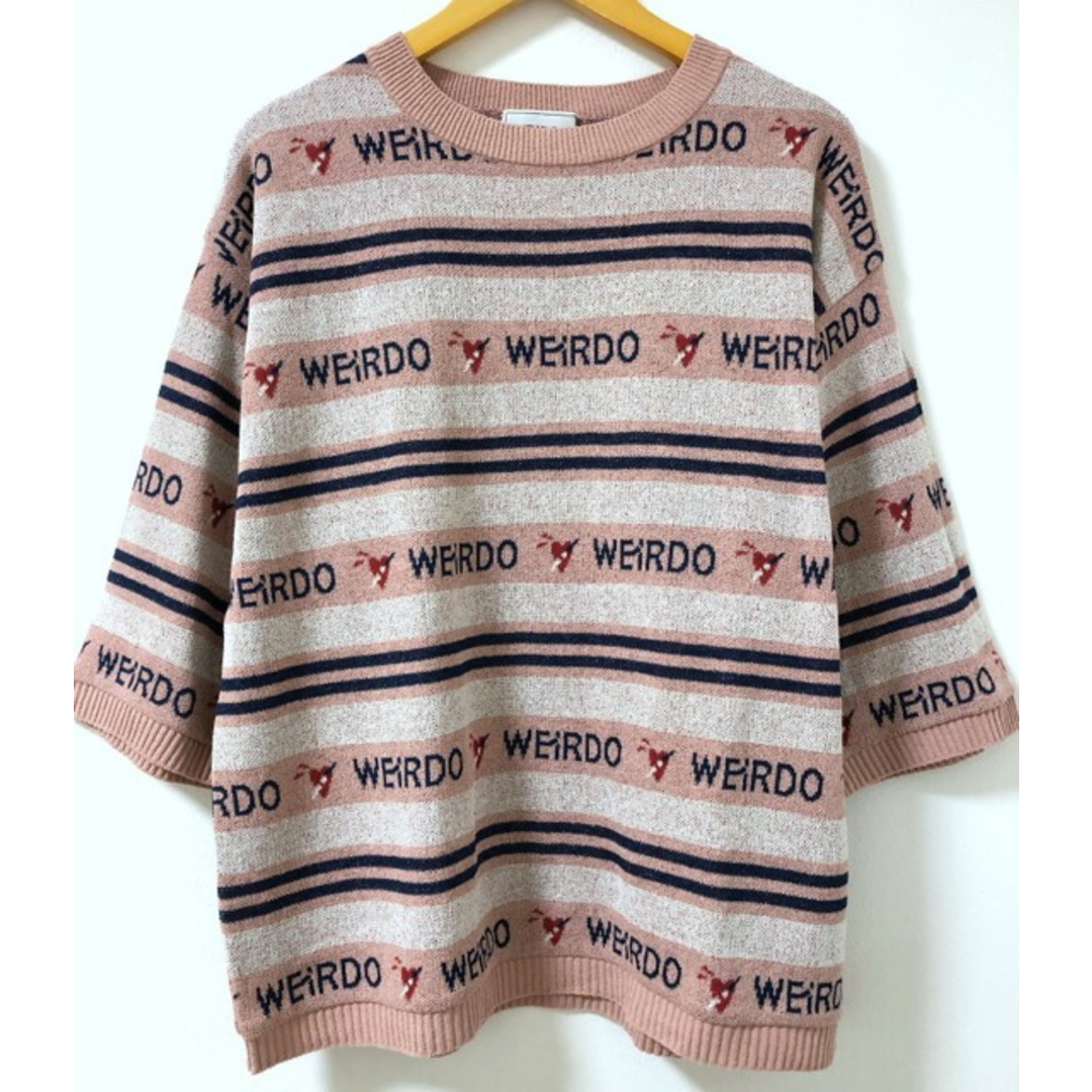 WEIRDO（ウィアード）ボーダー　ハーフスリーブ　ニット　セーター【E1394-007】 メンズのトップス(ニット/セーター)の商品写真