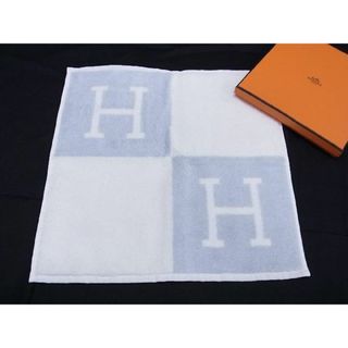 エルメス(Hermes)の■新品■未使用■ HERMES エルメス  アヴァロン コットン100％ ハンドタオル レディース メンズ ライトブルー系×ホワイト系 AQ6845(その他)