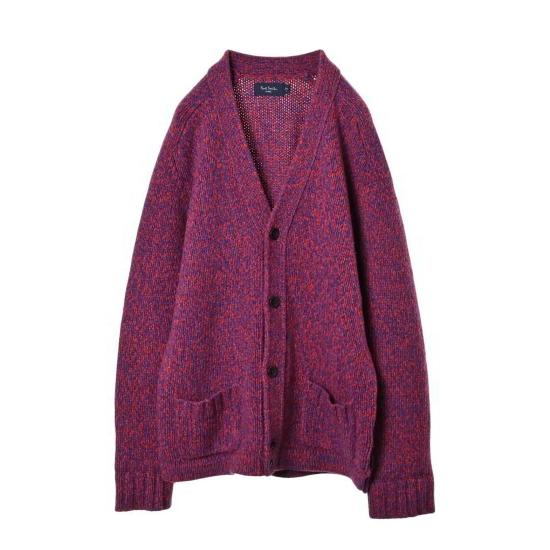 パープルPaul Smith ウール混 ニット カーディガン