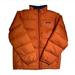 patagonia パタゴニア ダウンジャケット ロゴ ワンポイント オレンジ