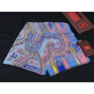 エトロ(ETRO)の■新品■未使用■ ETRO エトロ シルク100% ペイズリー柄 スカーフ ストール レディース ブルー系×マルチカラー BE3929 (バンダナ/スカーフ)