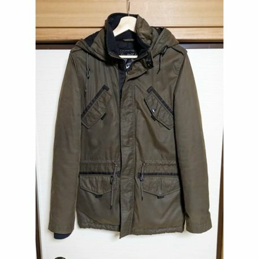 美品 デンハム ミリタリーブルゾン 中綿 オイル加工 XS DENHAM 茶系