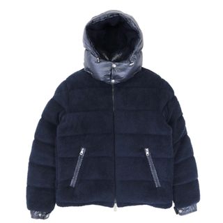 モンクレール(MONCLER)の美品 モンクレール 21年 MICHON ボア ダウンジャケット メンズ ネイビー 3 フードリバーシブル ナイロン MONCLER(ダウンジャケット)