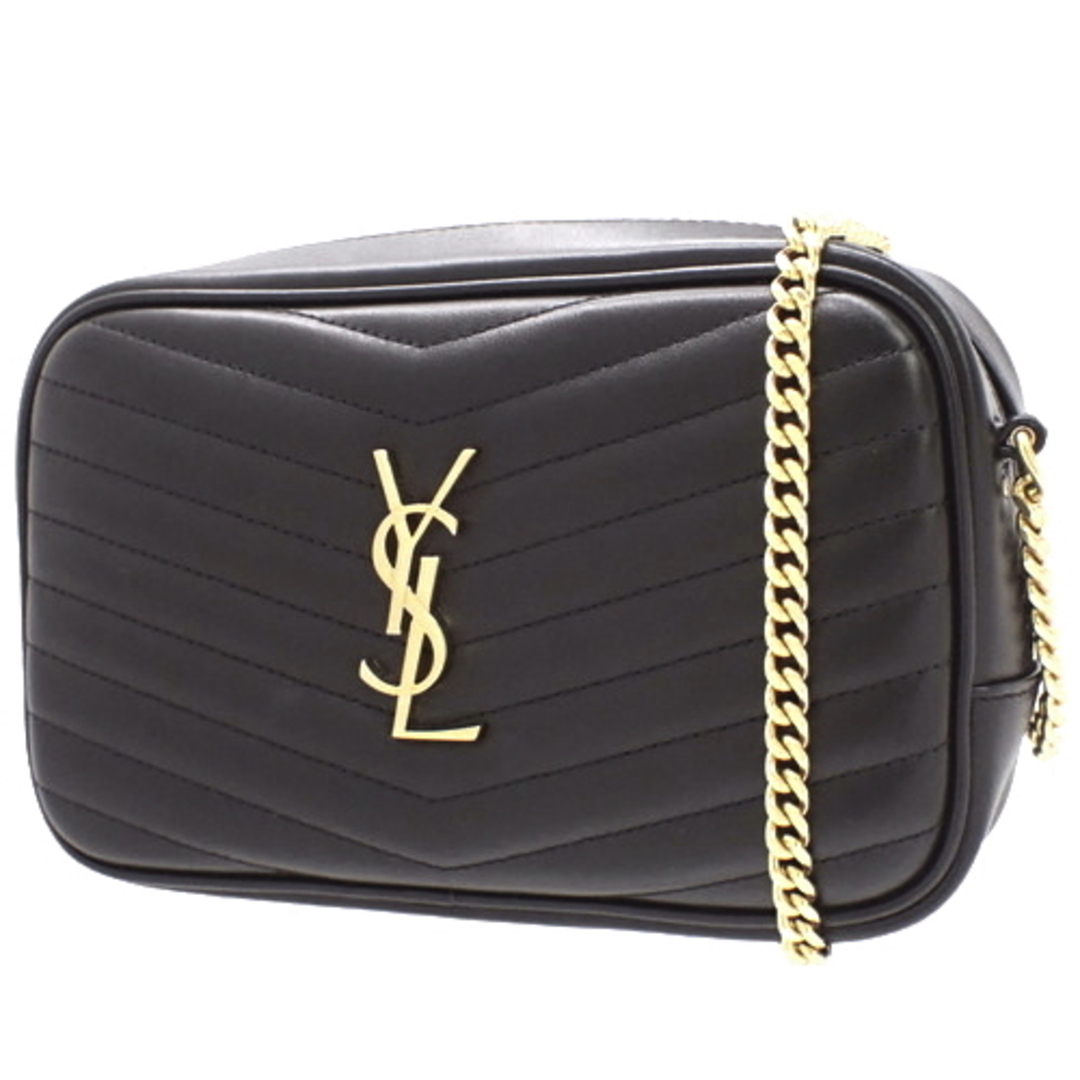 YSL サンローラン ショルダーバッグ チェーンウォレット 黒金