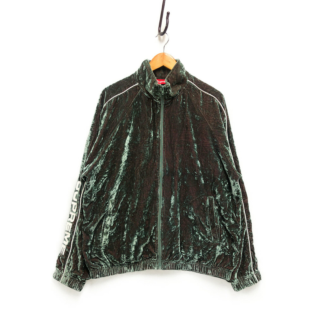 L 青 Supreme Crushed Velvet Track Jacket