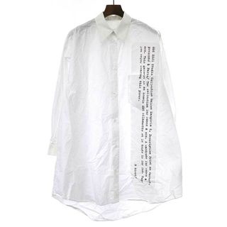 エムエムシックス(MM6)のMM6 Maison Margiela  エムエムシックス メゾン マルジェラ 21SS メッセージプリントシャツワンピース ホワイト S(ひざ丈ワンピース)