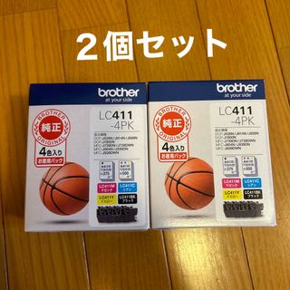 ブラザー(brother)のLC411-4PK ブラザー純正 インクカートリッジ 4色パック　２個セット(オフィス用品一般)