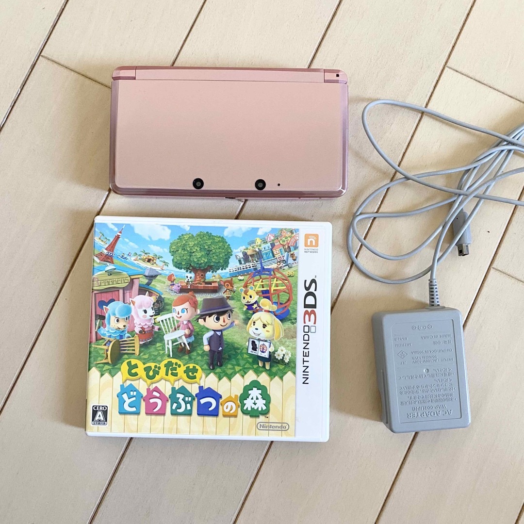 Nintendo 3DS 本体 ミスティピンク　とびだせどうぶつの森3ds