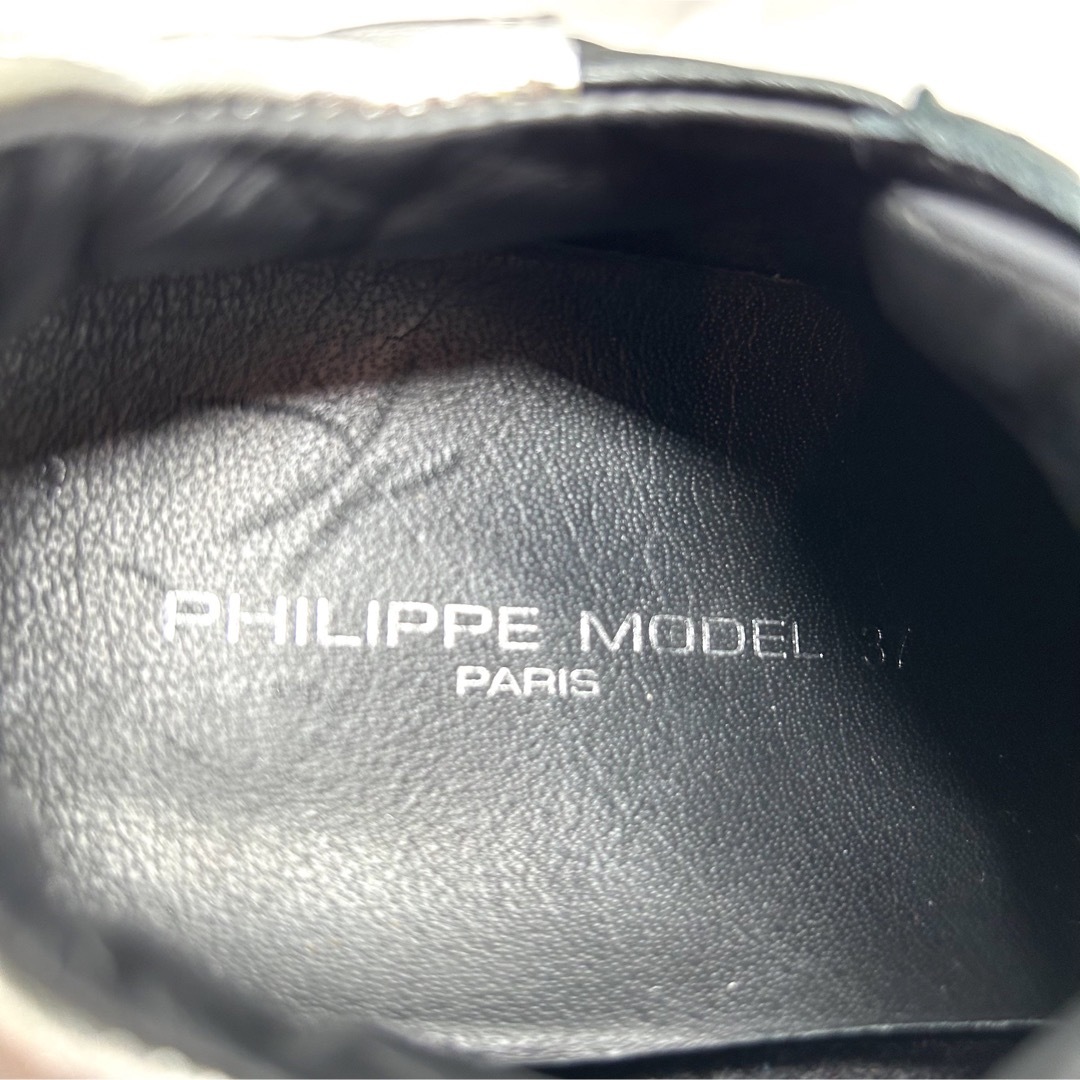 【極美品】フィリップモデル　厚底レザースニーカー　ブラック