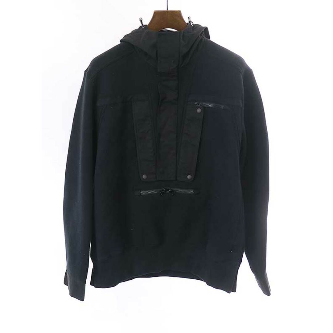 sacai サカイ 22SS Sponge Sweat Hoodie プルオーバースポンジスウェットパーカー ブラック 2新古品使用感の無い新品同様品Ａ