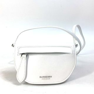 バーバリー(BURBERRY)のバーバリー BURBERRY オリンピア 斜め掛け ポシェット カバン マイクロ ショルダーバッグ レザー ホワイト 美品(ショルダーバッグ)