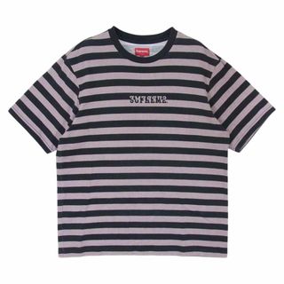 シュプリーム(Supreme)のSupreme シュプリーム Ｔシャツ 22SS Reverse Stripe S/S Tee リバース ストライプ ロゴ 半袖 Tシャツ ブラック系 ライトブラウン系 S【中古】(シャツ)