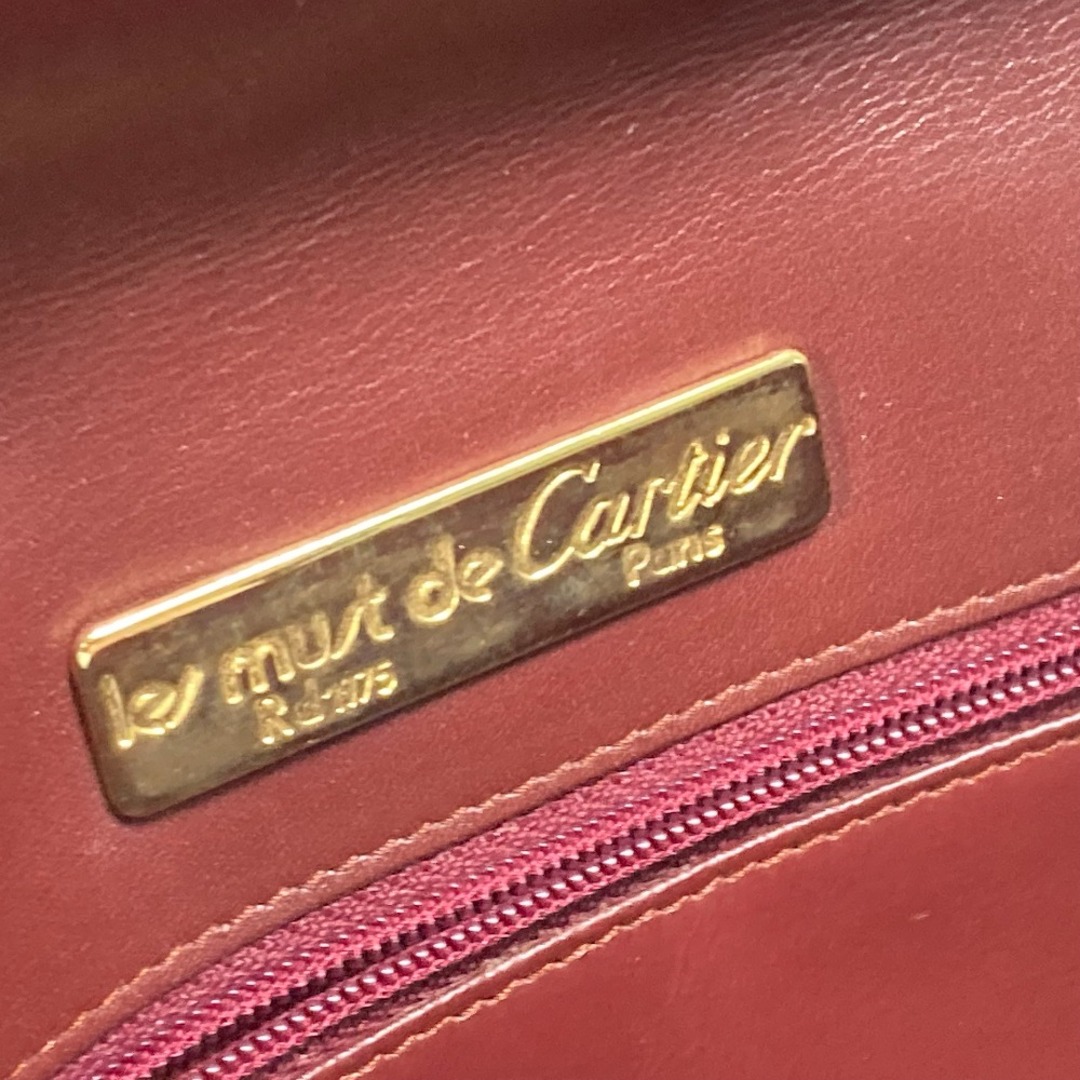 Cartier(カルティエ)のカルティエ CARTIER マストライン ポーチ クラッチバッグ レザー ワインレッド レディースのバッグ(クラッチバッグ)の商品写真