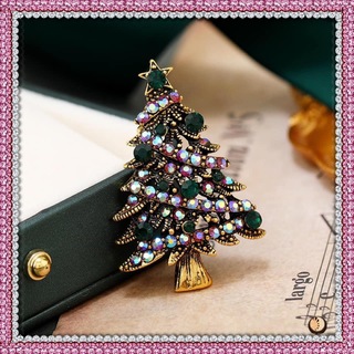 新品 ブローチ クリスマスツリー マルチカラー ギフト用 クリスマスプレゼント(ブローチ/コサージュ)