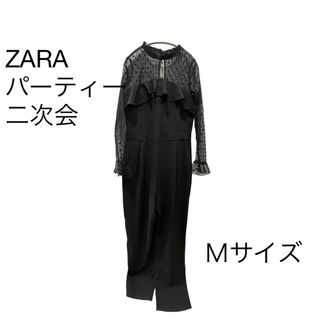 ZARA - 完売品 ザラ レース ワンピ フリル 総レース Aライン ドレス 黒 ...