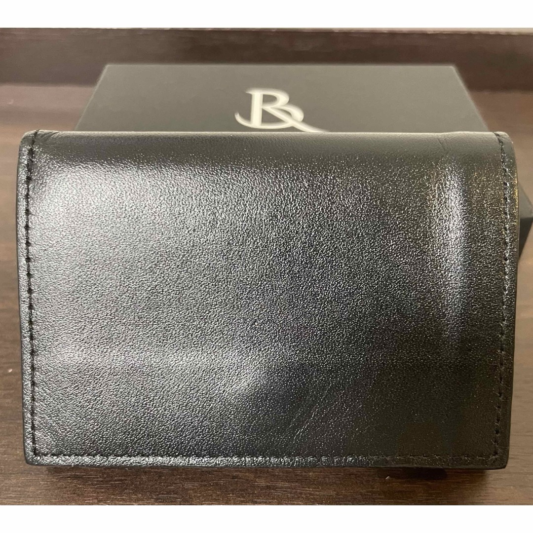 コンパクト財布 【日本製】本革 三つ折り ブラック メンズのファッション小物(折り財布)の商品写真