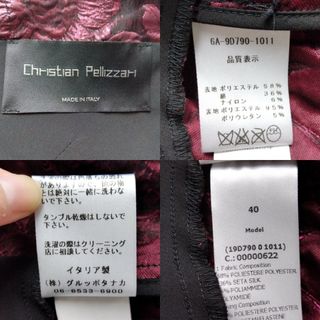 Christian Pallizzari 膝丈ドレス メタリックピンク×黒