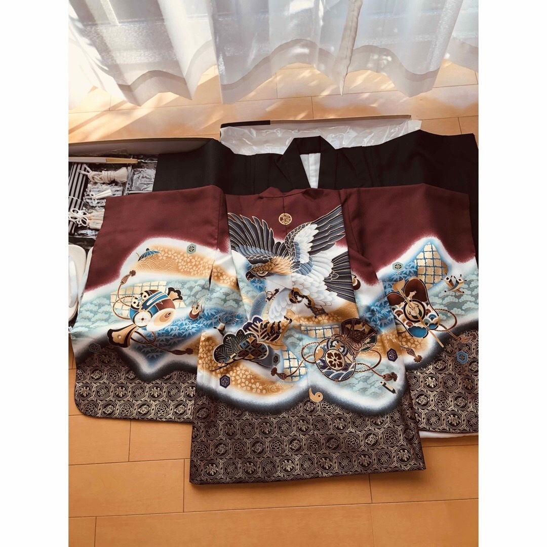 七五三　5歳男の子　袴 キッズ/ベビー/マタニティのキッズ服男の子用(90cm~)(和服/着物)の商品写真