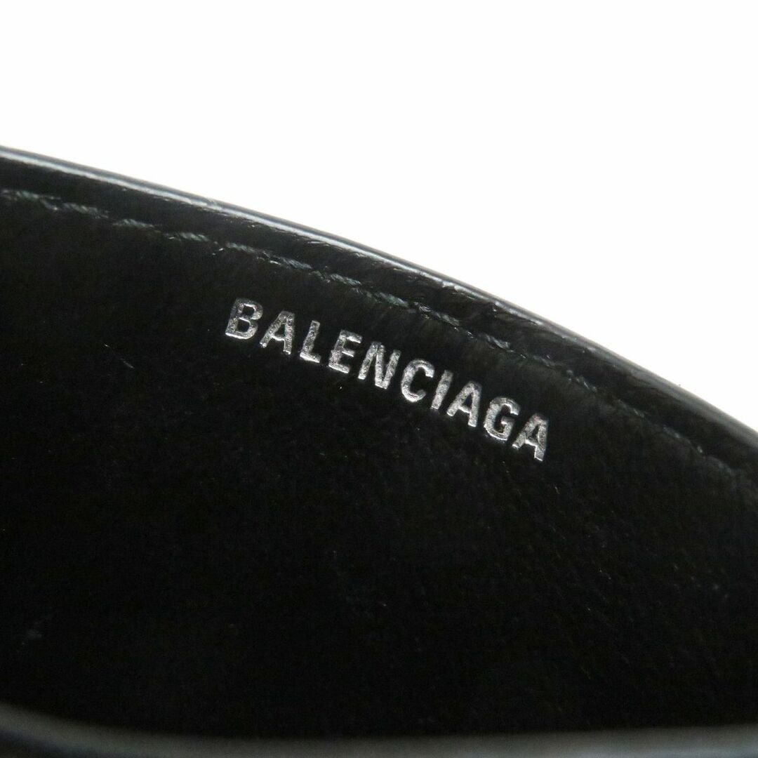 極美品□BALENCIAGA/バレンシアガ 594309 BBロゴ 総柄 シグネチャー レザー×PVC カードケース/名刺入れ ブラック イタリア製  メンズ◎