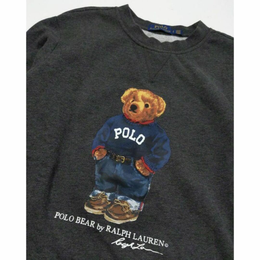 POLO RALPH LAUREN(ポロラルフローレン)の美品★ポロラルフローレン★ポロベアスウェット グレー 裏起毛 90s メンズのトップス(スウェット)の商品写真