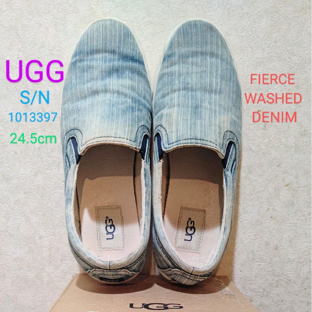 UGG W FIERCE WASHED DENIM スリッポン 24.5cm | フリマアプリ ラクマ