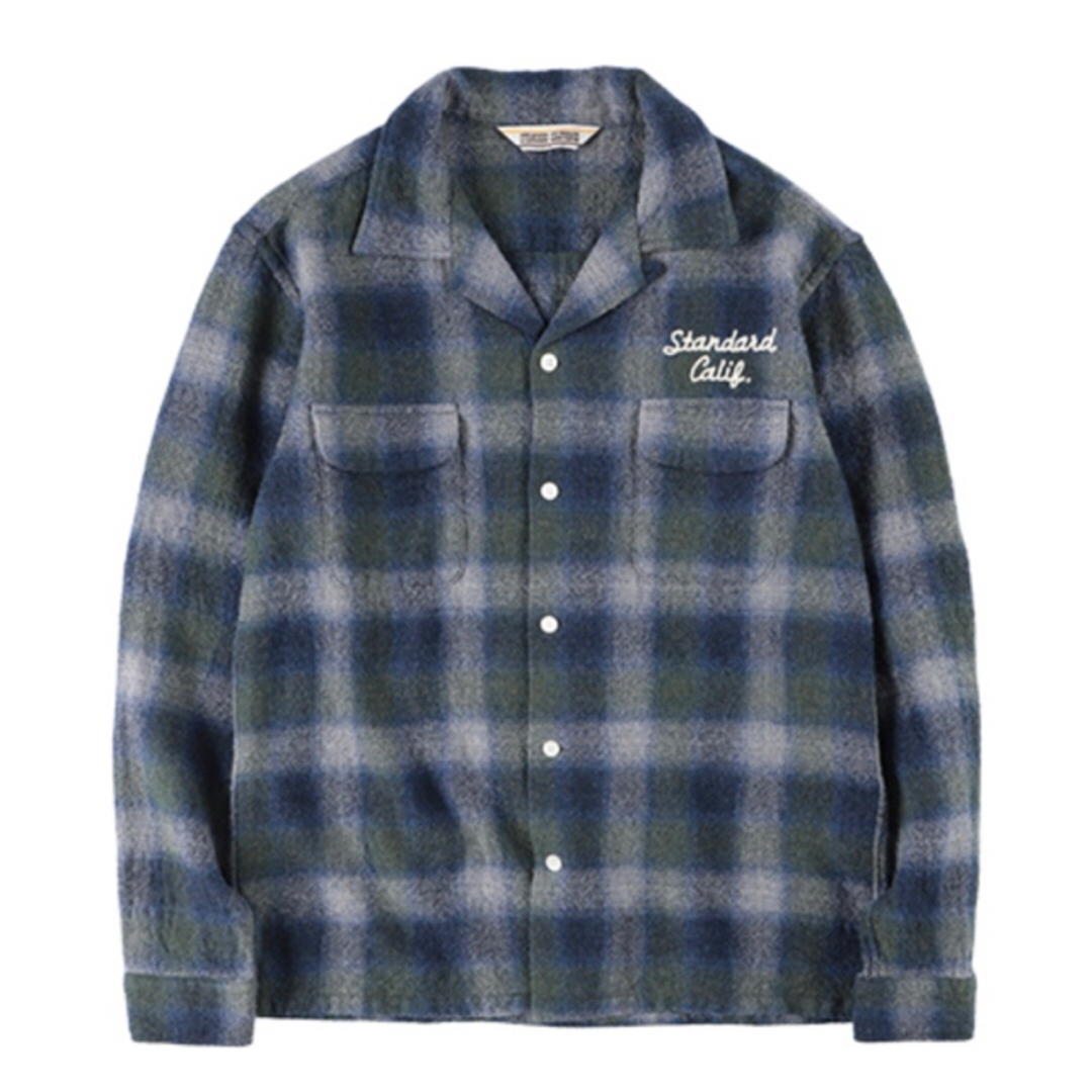 STANDARD CALIFORNIA(スタンダードカリフォルニア)のスタンダードカリフォルニア SD Wool Check Shirt ブルー M メンズのトップス(シャツ)の商品写真