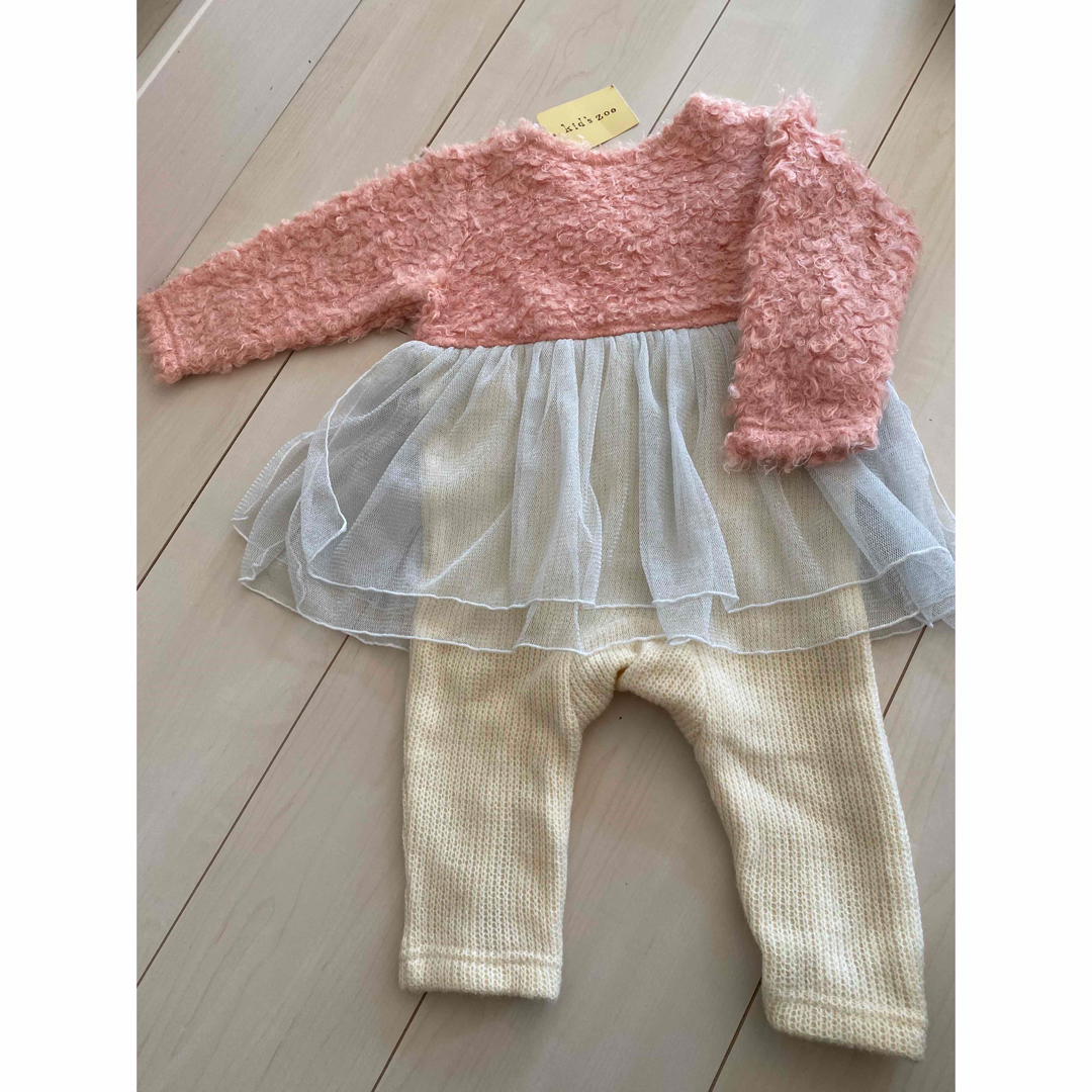 ロンパース カバーオール 80 ふわふわ チュール もこもこ キッズ/ベビー/マタニティのベビー服(~85cm)(カバーオール)の商品写真