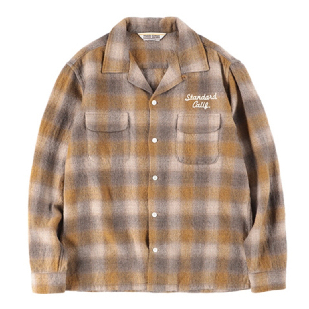 STANDARD CALIFORNIA(スタンダードカリフォルニア)のスタンダードカリフォルニア SD Wool Check Shirt ブラウン L メンズのトップス(シャツ)の商品写真